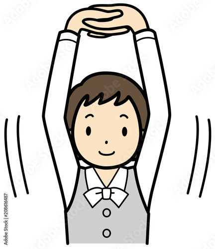 背伸びストレッチ Stock イラスト Adobe Stock