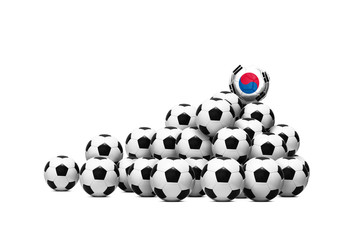 Fussball mit koreanischer Flagge