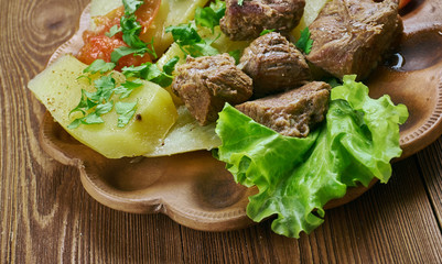 Canvas Print - Ossetian dish beef and potatoes