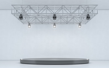 Wall Mural - spotlight background and lamp with stage. 3d rendering