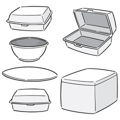 Poster - vector set of foam container