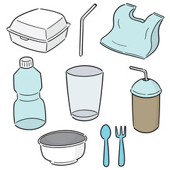 Poster - vector set of non-biodegradable product