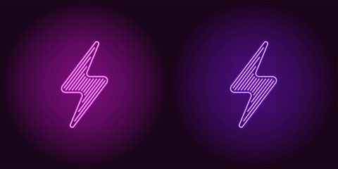 Wall Mural - Neon icon of Purple and Violet Electric Energy