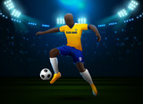 Fototapeta Sport - soccer player with field stadium background