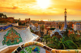 Fototapeta  - View of the city from Park Guell in Barcelona, Spain