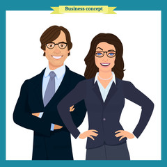 Wall Mural - Businesswoman and Businessman character vector design.