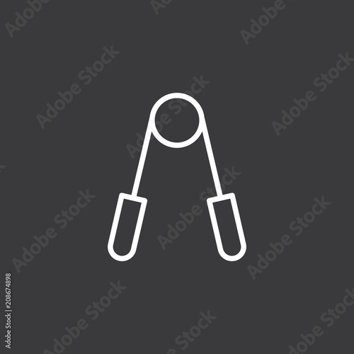 Fotografija  line hand grip exerciser icon on dark background