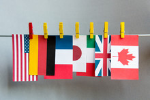 Flags Of Countries Great 7. G7, G8  Summit Economic Political Concept 