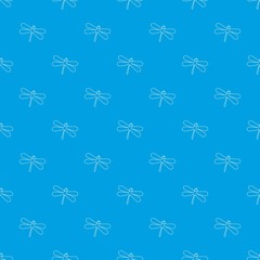 Wall Mural - Dragonfly pattern vector seamless blue repeat for any use