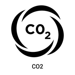 Wall Mural - CO2 Sign icon vector sign and symbol isolated on white background, CO2 Sign logo concept