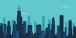 Chicago city skyline. Chicago skyscraper building silhouette