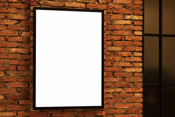 Blank frame on brick wall 1