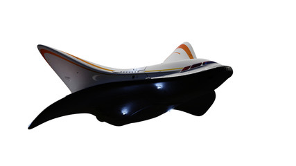 Wall Mural - spaceship isolated on white background, modern air plane concept
