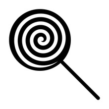 Swirl lollipop sucker or lolly candy flat vector icon for apps and websites