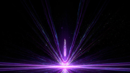 Poster - abstract 3d fractal illustration in violet and blue color
