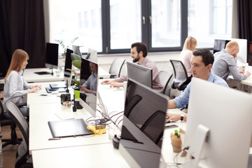 Wall Mural - Young people working in office