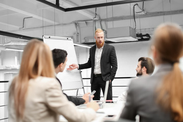 Sticker - Office employees having meeting in conference room