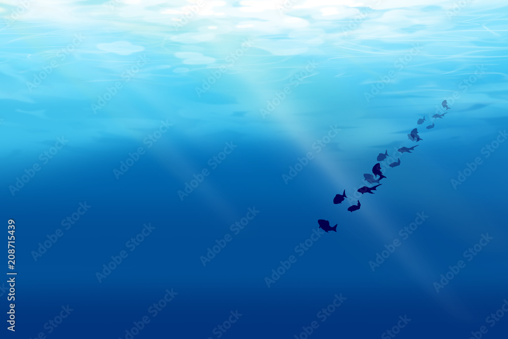 海の中の絵 under the sea illustration Stock Illustration | Adobe Stock