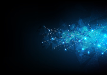 Wall Mural - background abstract polygon data technology communication vector design illustration