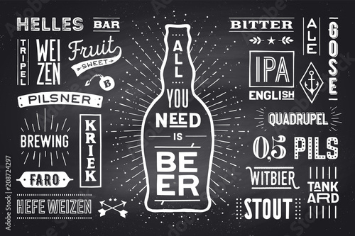 Beer Poster Or Banner With Text All You Need Is Beer And Names
