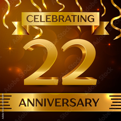 Poster Realistic Twenty two Years Anniversary Celebration Design