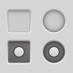 Canvas Print - UI buttons set. Gray radio icons for web