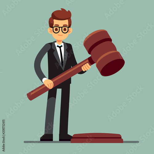 Fotografía Business lawyer holding wooden judge gavel