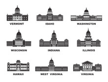 United States Of America. Vector Collection Of United States City