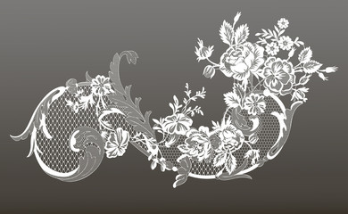 Wall Mural - lace flowers decoration element