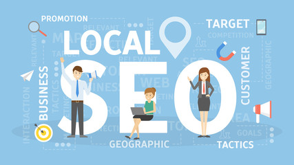 Wall Mural - local seo concept.