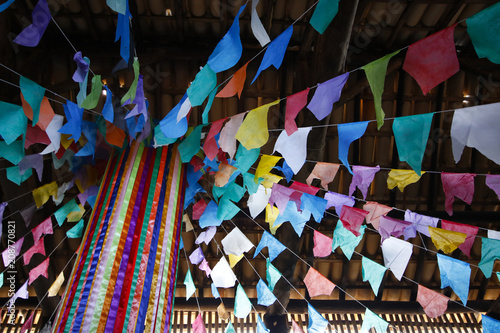 Fotografia Colorful banners and junina party decoration