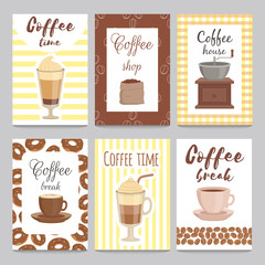 Wall Mural - Design template of vintage cards for coffee shop