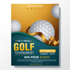 Golf tournament poster template. Flyer design