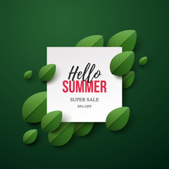 Wall Mural - Summer sale background. Vector illustration.