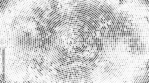 Halftone dotted background circularly distributed. Halftone effect vector pat...