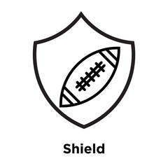 Sticker - Shield icon vector sign and symbol isolated on white background, Shield logo concept, outline symbol, linear sign