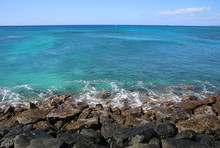 Blue Pacific From Breakwater  - Oahu, Hawaii