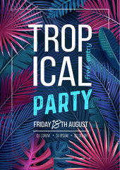 Wall Mural - tropical party banner