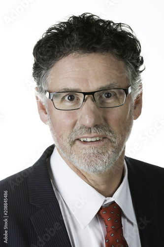 Fotografie, Obraz Handsome mature business man isolated on white