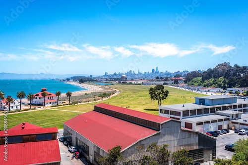 Fotografie, Obraz San Francisco and Crissy Field on a crystal clear day