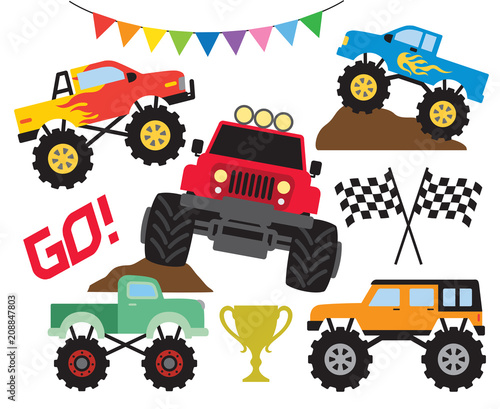 Set of monster truck or off...