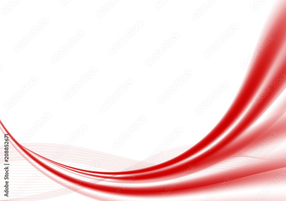 Abstract red wave background vector illustration - obrazy, fototapety, plakaty 