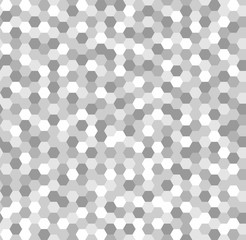 Leinwandbilder - White and gray hexagonal abstract background. Seamless mosaic vector pattern. Grunge overlay texture random lines. Vector illustration