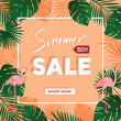 Summer sale poster template in light orange background