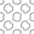 Vector monochrome seamless pattern with deformed repeating geometric shapes.