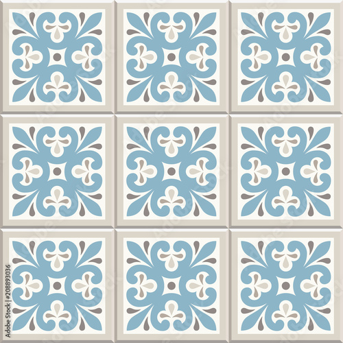 Ancient Floor Ceramic Tiles Flooring Tiling Seamless Vector