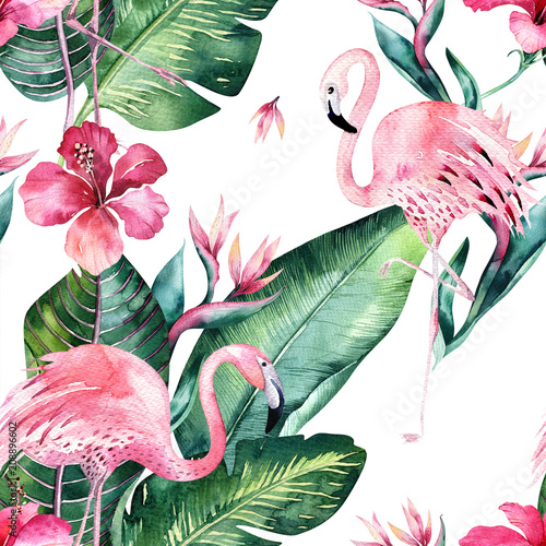 tropikalny-bezszwowe-kwiatowy-lato-wzor-tla-z-lisci-tropikalnej-palmy-rozowy-ptak-flamingo-egzotyczny-hibiskus-idealny-do