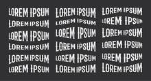 Lorem Ipsum Vector Logo Design Element Template, Distorted Text, Retro Serif Font On Black Background.