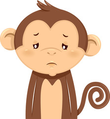 Poster - Monkey Sad Illustration