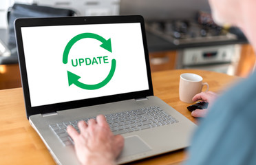 Update concept on a laptop